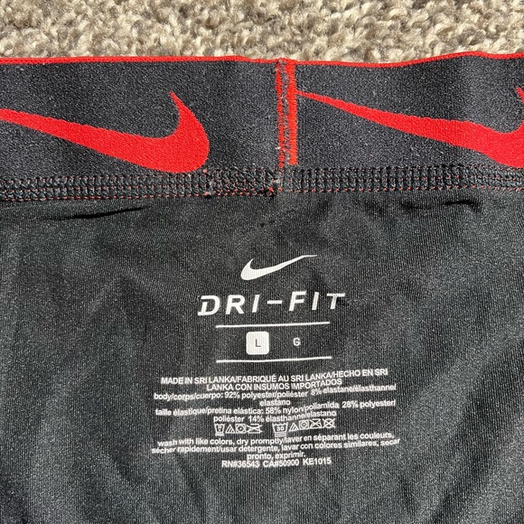 Men’s Nike Dri-fit Compression Boxer Shorts Large Black Red - Picture 2 of 3